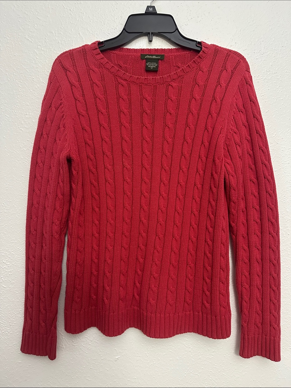Eddie Bauer 100% Cotton Cable Knit Sweater